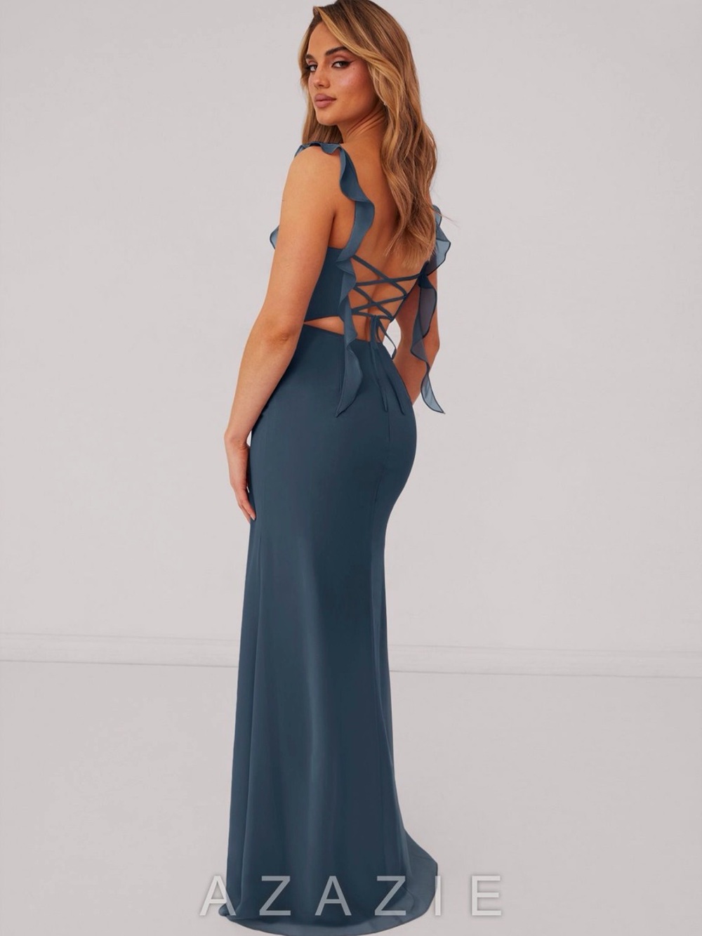 Azazie Neptune Ruffle Strap Bridesmaid Dress - Picture 9 of 9